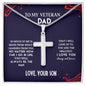 To My Veteran Dad | I Love You - Stainless Steel Cross Necklace