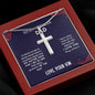 To My Veteran Dad | I Love You - Stainless Steel Cross Necklace